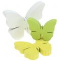 Floristik24 Wooden butterfly white / yellow / green 3cm - 5cm 48pcs