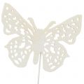Floristik24 Flower plug butterfly white 26cm 15pcs