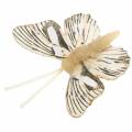 Floristik24 Deco butterfly with metal clip nature assorted H4.9cm/5.8cm/7.4cm 6pcs