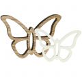 Floristik24 Wooden butterfly white / natural 3cm - 4.5cm 48pcs