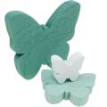 Floristik24 Butterflies to sprinkle green, mint, white wood sprinkle decoration 29pcs