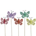 Floristik24 Spring decoration flower plugs wooden decorative butterflies 6×8cm 10pcs