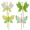Floristik24 Butterfly on stick wood multicolored 7.5cm L25cm 12pcs
