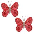 Floristik24 Butterflies 7cm red, mica 4pcs