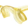 Floristik24 Decorative ribbon with lurex stripes gold 40mm 20m