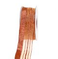 Floristik24 Decorative cord with lurex stripes copper 40mm 20m