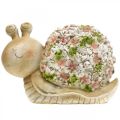 Floristik24 Snail with flower decoration, garden animal, decorative snail, summer decoration brown/pink/green H13.5cm L19cm