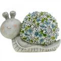 Floristik24 Blossom Animal Snail With Flowers Spring Decoration Garden Decoration Grey/Blue/Green H13.5cm L19cm