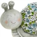 Floristik24 Blossom Animal Snail With Flowers Spring Decoration Garden Decoration Grey/Blue/Green H13.5cm L19cm