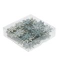 Floristik24 Snowflake with glitter wood 4cm gray 72p