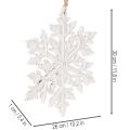 Large decorative snowflake, hanging decoration, 30cm | Floristik24.ie
