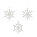 Floristik24 Snowflake to hang 7cm white with glitter 36pcs