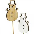 Floristik24 Flower plug Christmas decoration snowman wood 7cm 12pcs