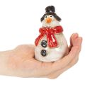 Snowman figurine with red scarf, Christmas decoration, 10cm | Floristik24.ie