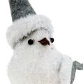 Floristik24 Snow bird with cap 18cm white, gray 3pcs