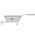 Floristik24 Mini wheelbarrow, table decoration, summer decoration shabby chic brown, white H7.5cm L25cm