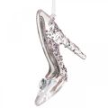 Floristik24 Glittering decorative shoe, tree decoration, fairytale shoe, pink plastic H10cm