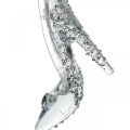 Floristik24 Shoe for hanging, Christmas tree decorations, pumps with glitter, silver plastic H10cm