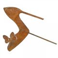 Floristik24 Fairytale shoe, decorative plug patina, garden decoration, metal plug H29cm