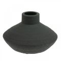 Floristik24 Black ceramic vase decorative vase flat bulbous H10cm