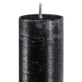 Black candles, solid coloured, taper candles 34x300mm 4 pcs | Floristik24.ie