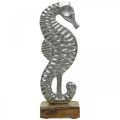 Floristik24 Seahorse to place, sea decoration made of metal, maritime sculpture silver, natural colors H22cm