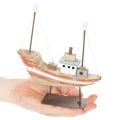 Decorative wooden boat model for windowsill 20cm | Floristik24.ie