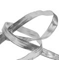 Floristik24 Gift ribbon silver with wire edge 15mm 25m