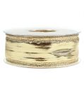 Floristik24 Ribbon with wire edge gold 40mm 25m