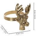 Metal napkin ring with deer head in gold look, 6cm, 4 pieces | Floristik24.ie