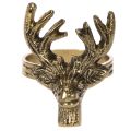 Metal napkin ring with deer head in gold look, 6cm, 4 pieces | Floristik24.ie