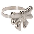 Floristik24 Bow napkin ring, metal, shiny silver, 5cm, 4 pieces