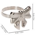 Bow napkin ring, metal, shiny silver, 5cm, 4 pieces | Floristik24.ie