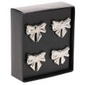 Bow napkin ring, metal, shiny