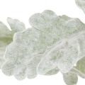 Artificial Senecio branch, silver leaf, intricately crafted, 45cm, 3 pieces | Floristik24.ie
