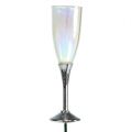 Floristik24 New Year&#39;s Eve decoration champagne glass plug silver 7.5cm L27cm 12pcs