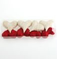 Floristik24 Sisal hearts 8cm red white 8pcs