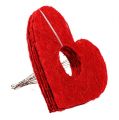 Floristik24 Sisal heart cuff red 15cm 10pcs.