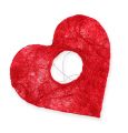Floristik24 Sisal heart cuff 10cm red 12pcs