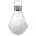 Floristik24 Diamond Solar Lamp Balcony Lantern LED Light Garden Decoration Warm White H31cm Ø22cm