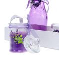 Floristik24 Summer decoration wooden tray with glass violet, white