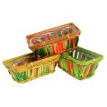 Floristik24 Chip basket set, square, multicolored 12pcs 20cm x 11cm