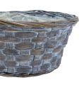 Floristik24 Chip bowl round plant basket Ø20cm white/grey/brown 8 pieces