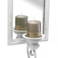 Floristik24 Mirror Antique Effect with Candle Holder White Metal Shabby H50cm