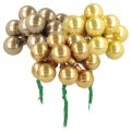 Floristik24 Mini Christmas baubles on wire, mirrored berries, glossy, 20mm, 140 pieces