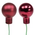 Floristik24 Mini Christmas ball red, pink glass mirror berries Ø20mm 140p