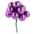 Mini Christmas baubles on wire, colorful mirrored berries, 25mm, 140 pieces | Floristik24.ie