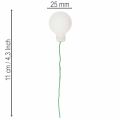 Mirrored berry mini glass balls on wire, white, 25mm, 140 pieces | Floristik24.ie