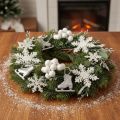 Mirrored berry mini glass balls on wire, white, 25mm, 140 pieces | Floristik24.ie