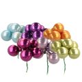Floristik24 Mini Christmas baubles on wire, mirrored berries, colorful, 40mm, 32 pieces